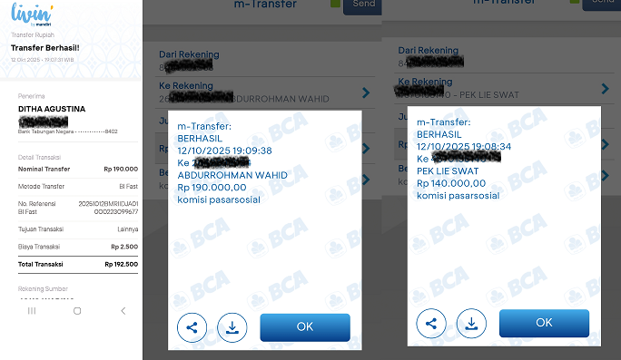 Bukti Pembayaran Pasarsosial Oktober 2025